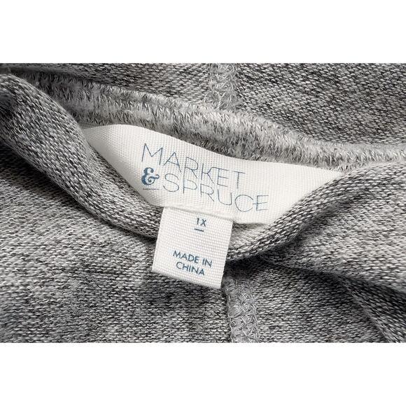 Stitch Fix Market & Spruce Top Heathered Gray Hooded Misses Size 1X - Picture 5 of 6
